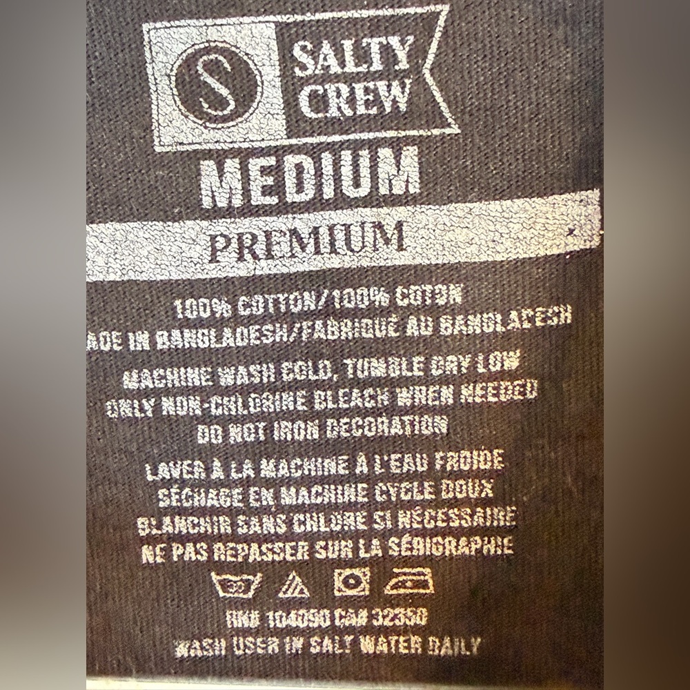 Salty Crew Freedom Flag Short Sleeve Black T-Shirt- Size Medium - Picture 6 of 6